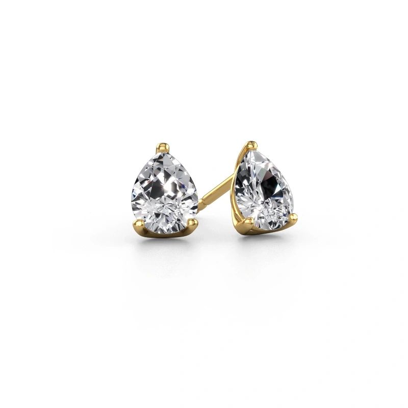 Clous d'oreilles Sam PER 585 or jaune diamant 1.00 crt
