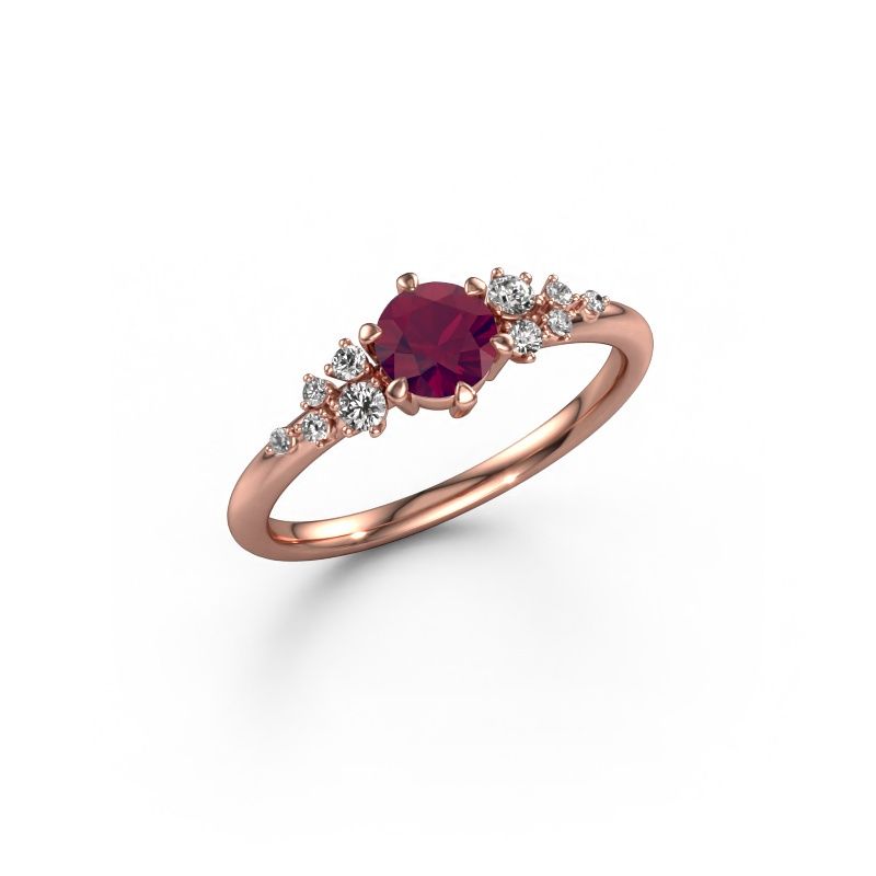 Verlovingsring Royce RND 585 rosé goud rhodoliet 5 mm