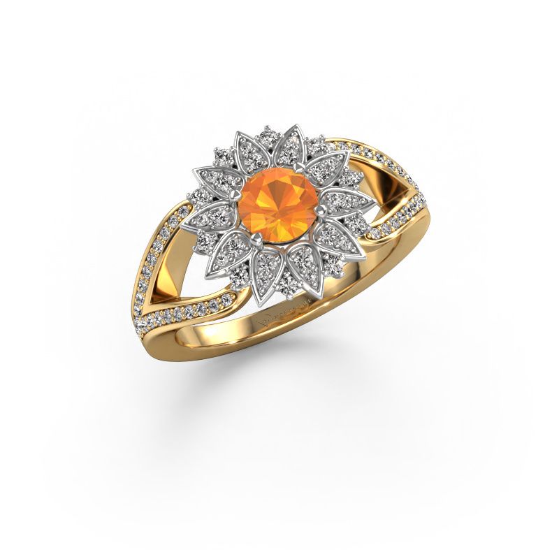 Ring Chasidy 2 585 goud citrien 5 mm