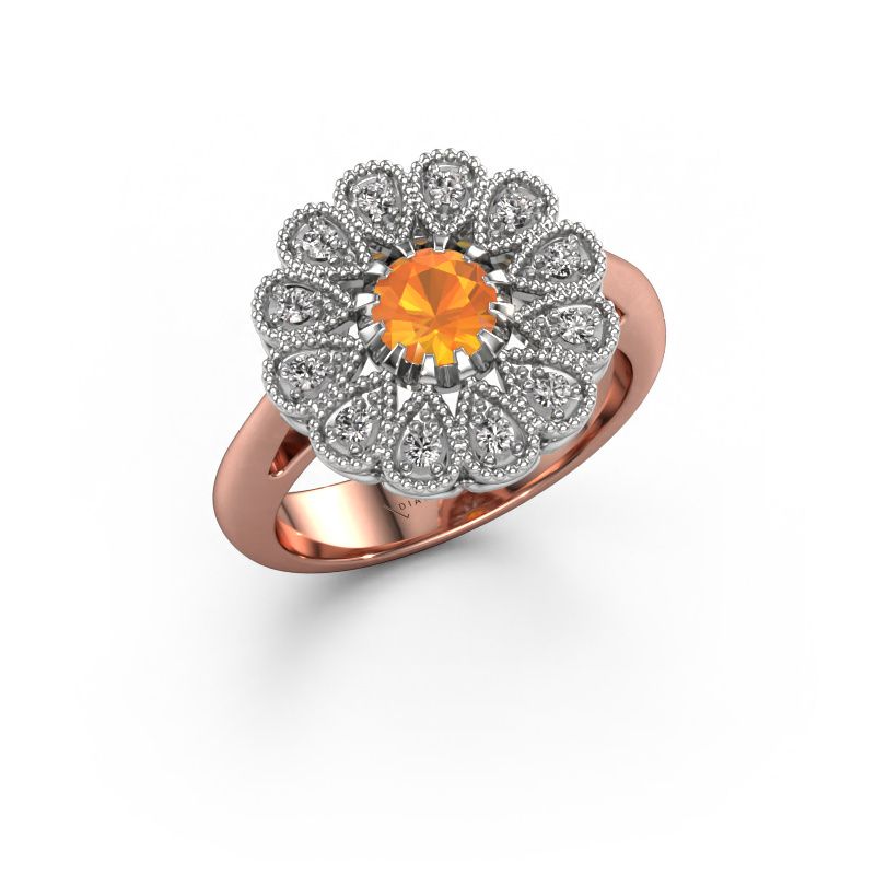 Engagement ring Kaat 585 rose gold citrin 5 mm