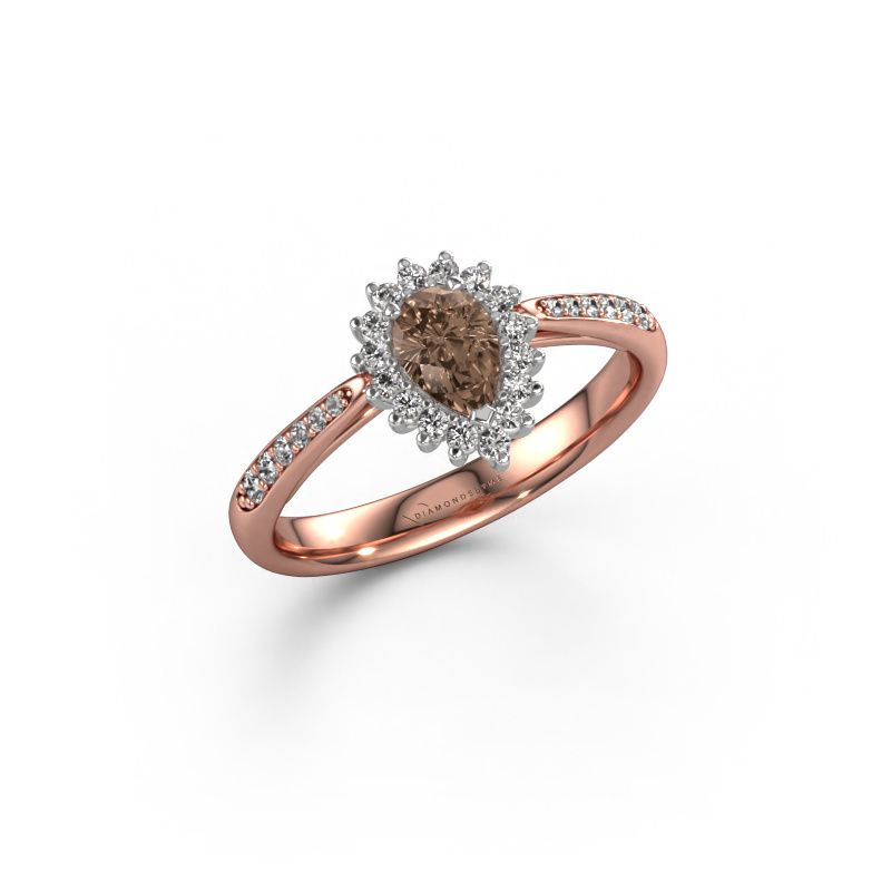 Bague de fiançailles Tilly per 2 585 or rose diamant brun 0.45 crt