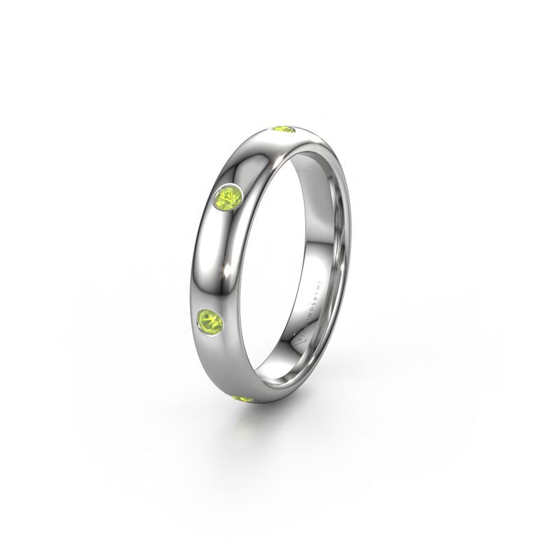 Wedding ring WH0105L34BP 950 platinum peridot ±4x2 mm