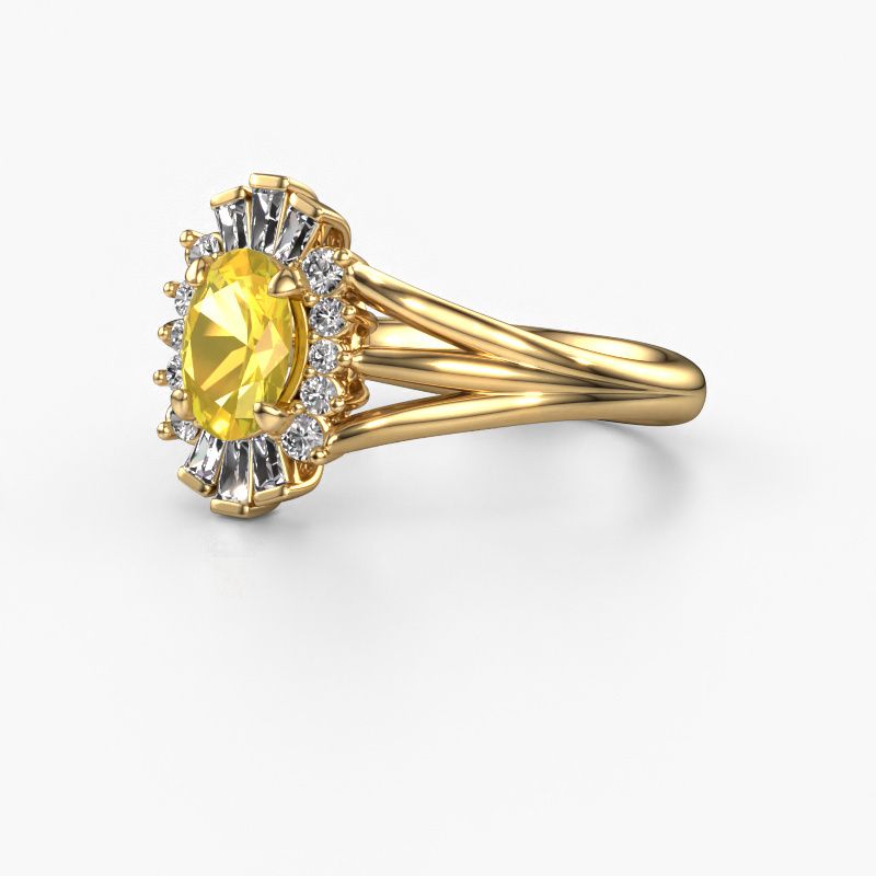 Image of Engagement ring Andrea 585 gold yellow sapphire 7x5 mm