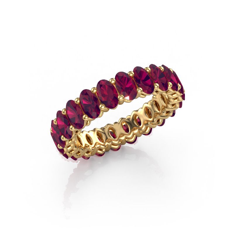 Aanschuifring Heddy OVL 3x5 585 goud rhodoliet 5x3 mm