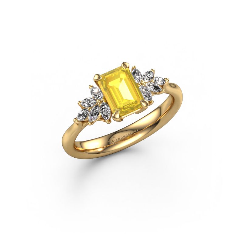 Engagement ring Fiona EME 585 gold yellow sapphire 7x5 mm