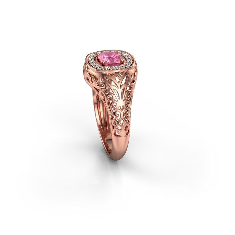 Image of Men's ring quinten<br/>585 rose gold<br/>Pink sapphire 5 mm