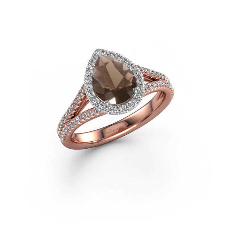 Verlobungsring Verla pear 2 585 Roségold Rauchquarz 8x6 mm