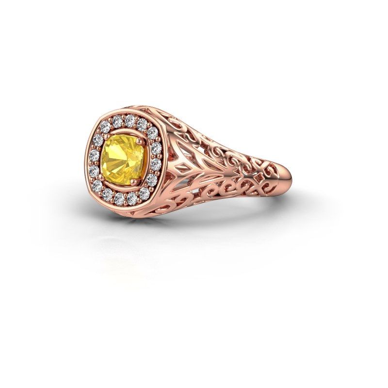 Image of Men's ring quinten<br/>585 rose gold<br/>Yellow sapphire 5 mm