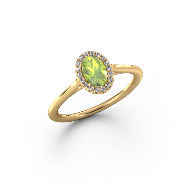 Verlobungsring Seline ovl 1 585 Gold Peridot 6x4 mm