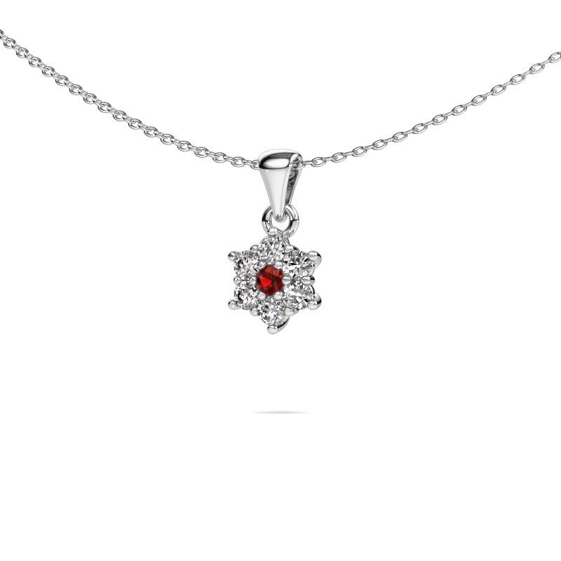 Pendentif Chantal 950 platine grenat 2.4 mm