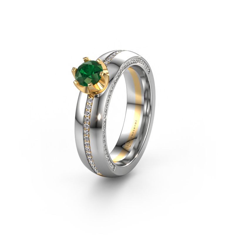 Bague de mariage WH0416L25E 585 or jaune emeraude ±5x2.6 mm