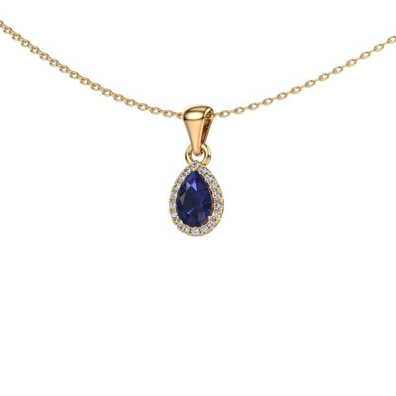 Pendentif Seline per 585 or jaune saphir 6x4 mm