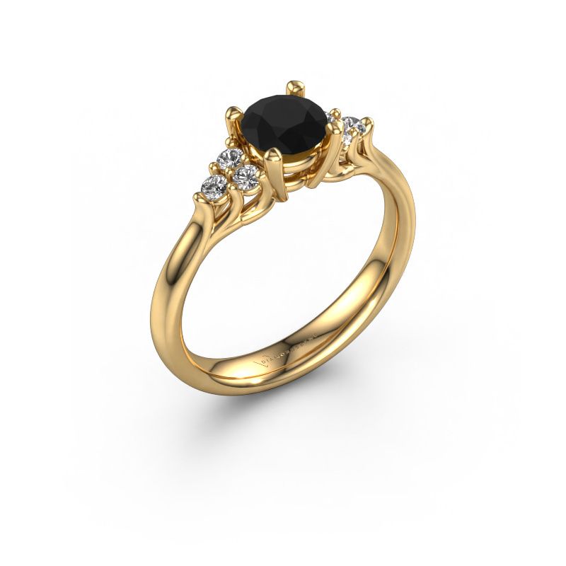 Engagement ring Monika RND 585 gold black diamond 0.93 crt