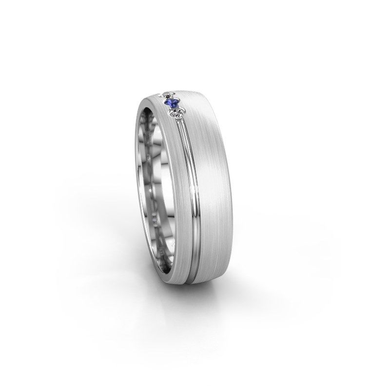 Image of Wedding ring WH0322L25AM<br/>585 white gold ±6x1.7 mm<br/>Sapphire