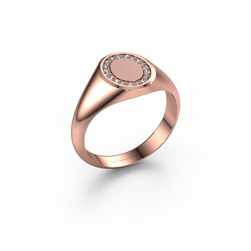 Pinky Ring Floris Oval 1 585 Roségold Lab-grown Diamant 0.143 crt