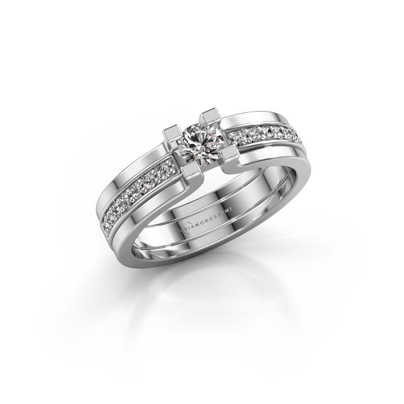 Afbeelding van Verlovingsring Myrthe 950 platina diamant 0.418 crt