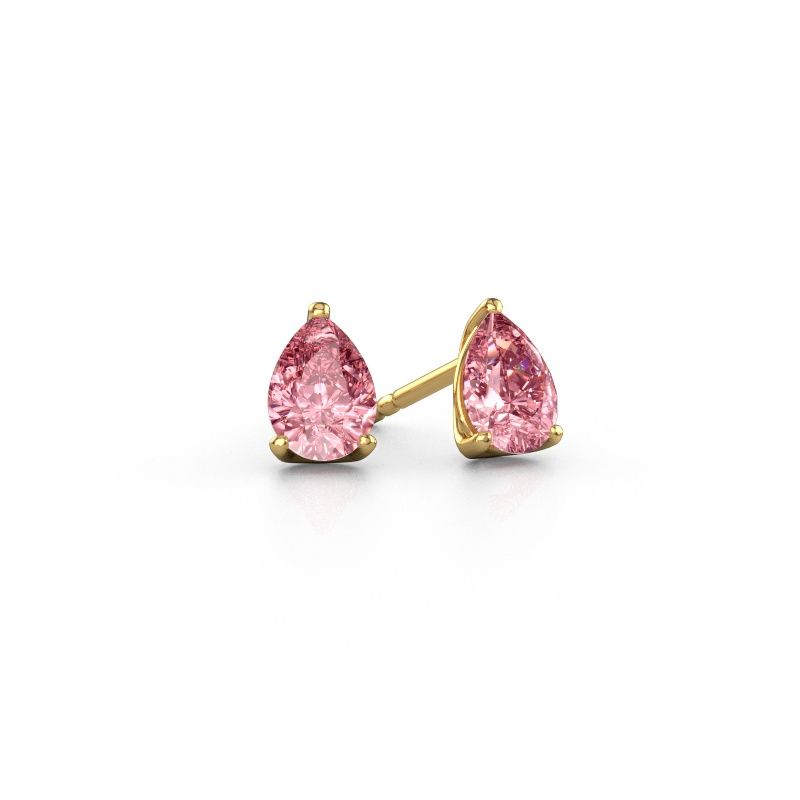 Stud earrings Sam PER 585 gold pink lab grown diamond 7x5 mm