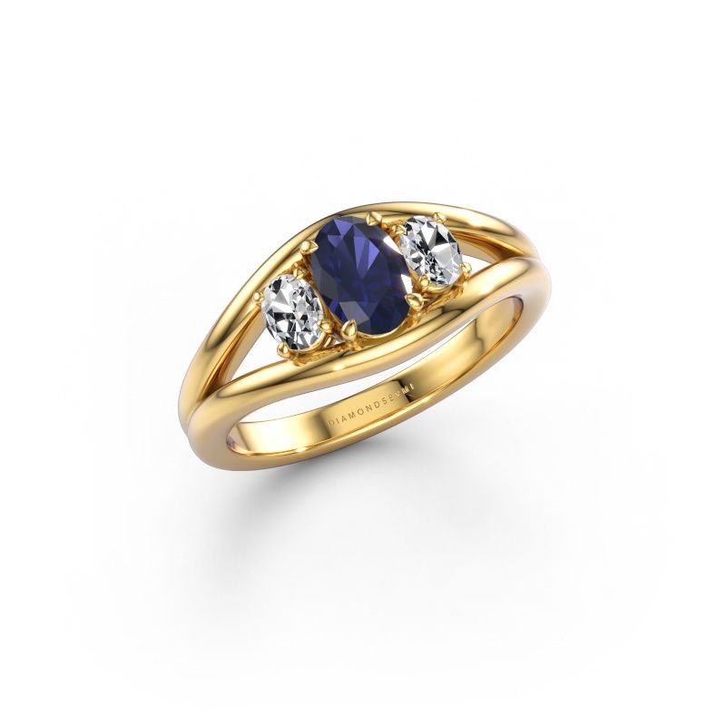 Ring Cassie OVL 585 gold sapphire 6.5x4.5 mm