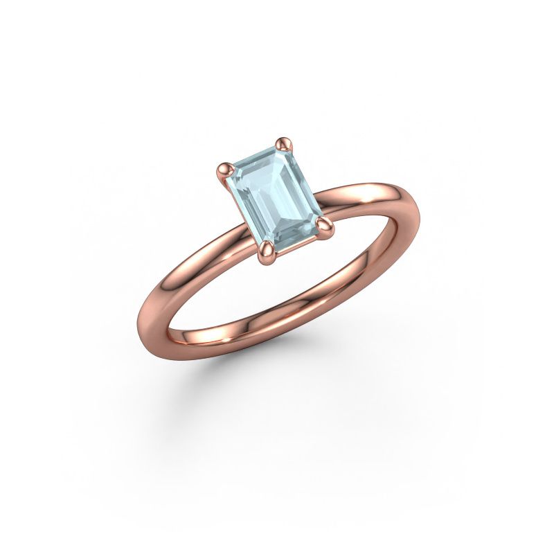 Verlobungsring Simone EME 1 585 Roségold Aquamarin 6.5x4.5 mm