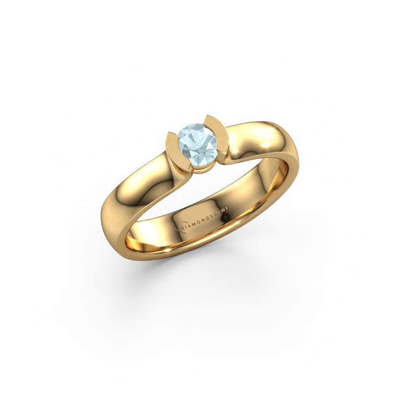 Ring Ophelia 585 gult guld akvamarin 4.2 mm