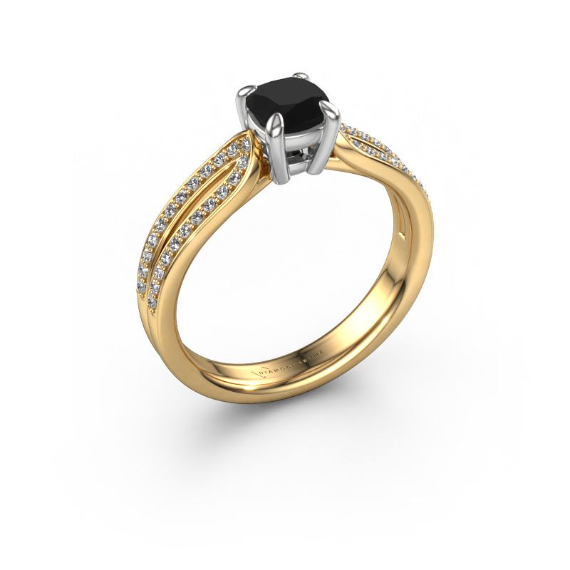Engagement ring Antonia cus 2 585 gold black diamond 0.930 crt
