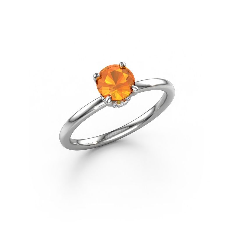 Bague de fiançailles Crystal RND 3 950 platine citrine 5.5 mm