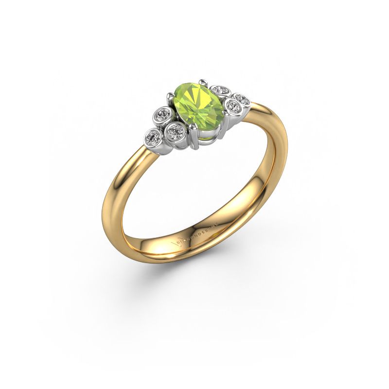 Verlobungsring Lucy 1 585 Gold Peridot 6x4 mm