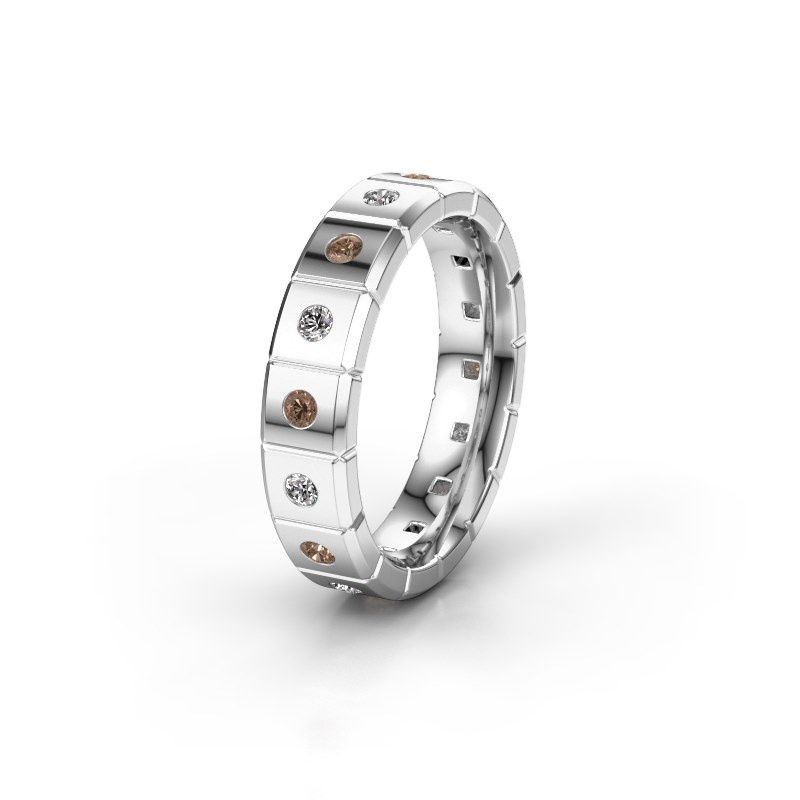 Image of Weddings ring WH2055L15DP<br/>585 white gold ±5x2.4 mm<br/>Brown diamond