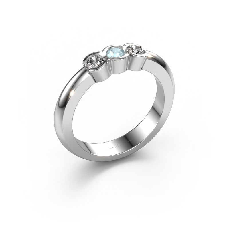 Ring Lotte 3 950 platinum aquamarine 3 mm