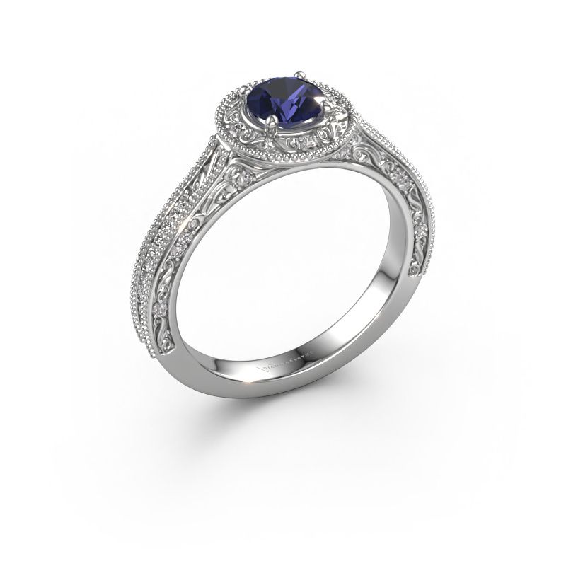 Verlobungsring Alice RND 950 Platin Saphir 5 mm