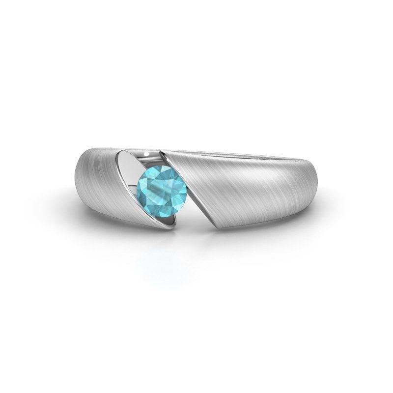 Image of Ring Hojalien 1<br/>585 white gold<br/>Blue topaz 4.2 mm