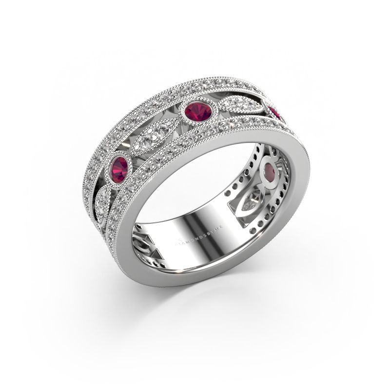 Ring Jessica 585 white gold rhodolite 2.5 mm