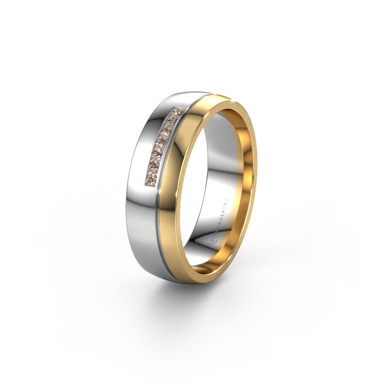 Ehering WH0308L26AP 585 Weißgold Braun Diamant ±6x1.7 mm