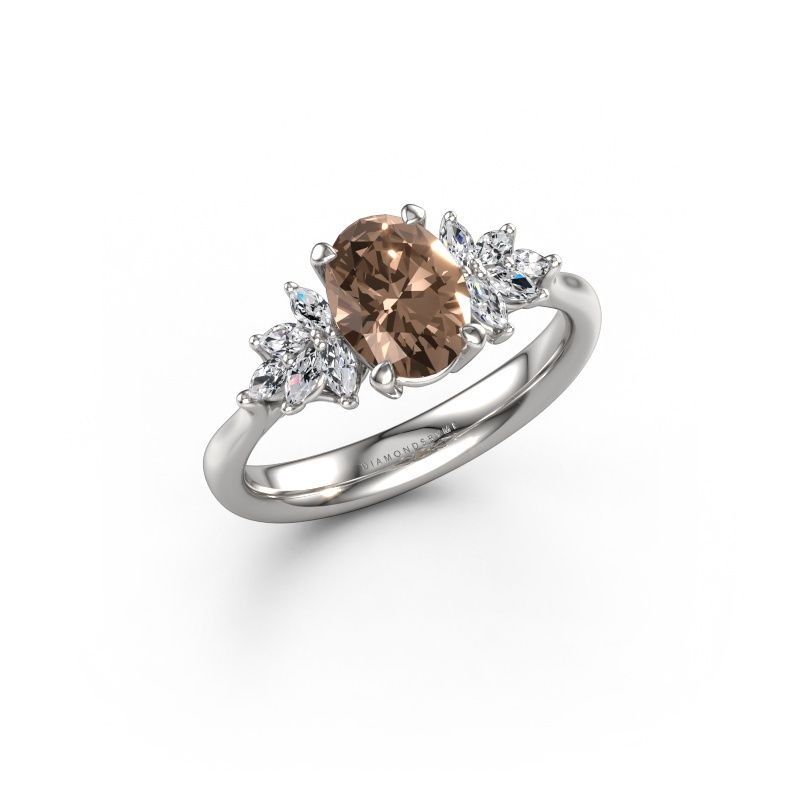 Verlovingsring Fiona OVL 585 witgoud bruine diamant 1.35 crt
