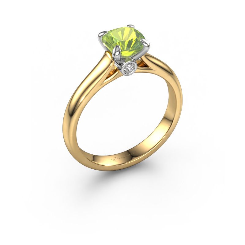 Verlovingsring Valorie cus 1 585 goud peridoot 6 mm