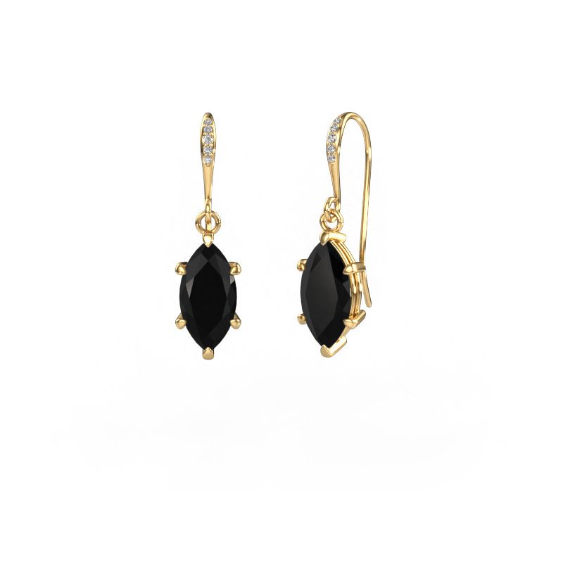 Pendants d'oreilles Laurie MRQ 2 585 or jaune diamant noir 2.430 crt