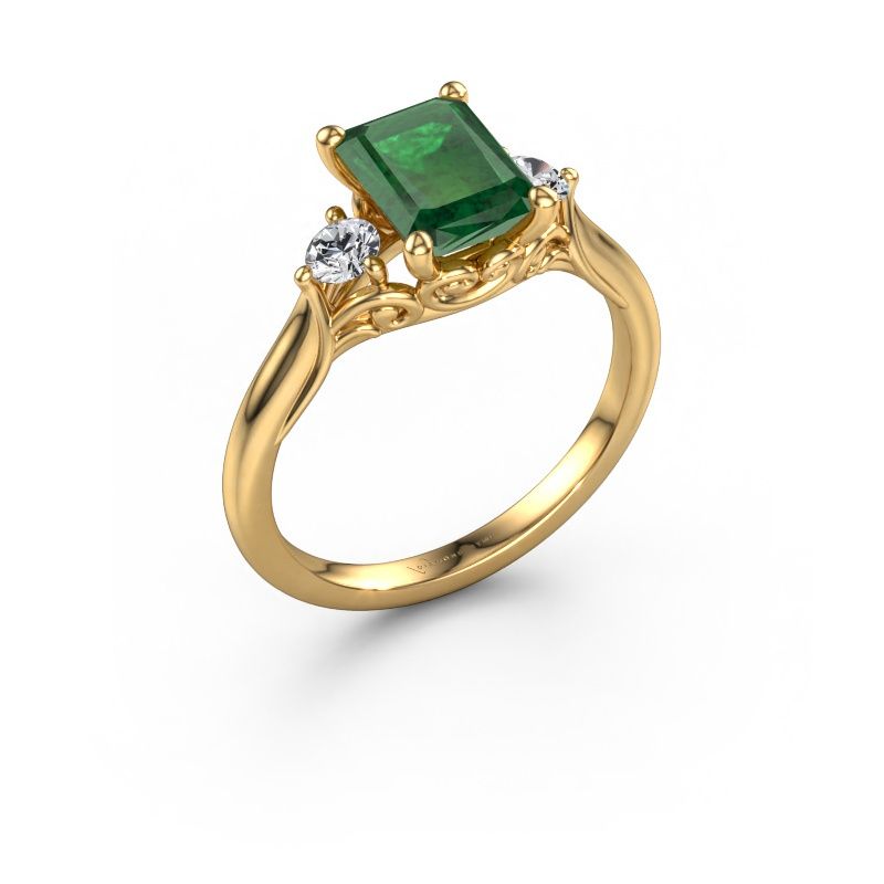Verlobungsring Laurian EME 585 Gold Smaragd 8x6 mm