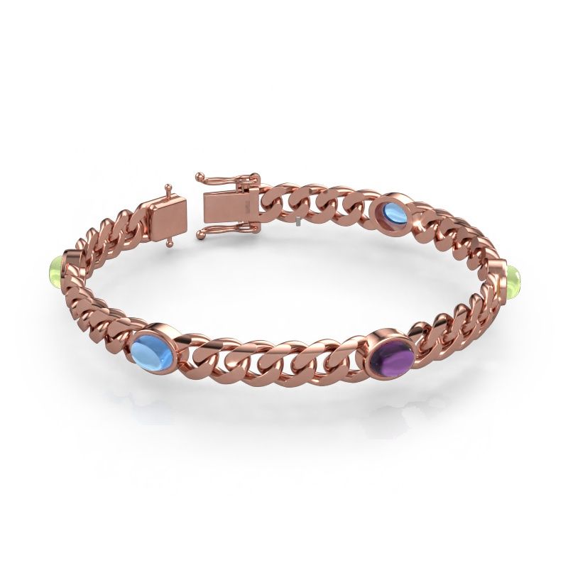 Schakel schakelarmband Corinne 5 8mm 585 rosé goud