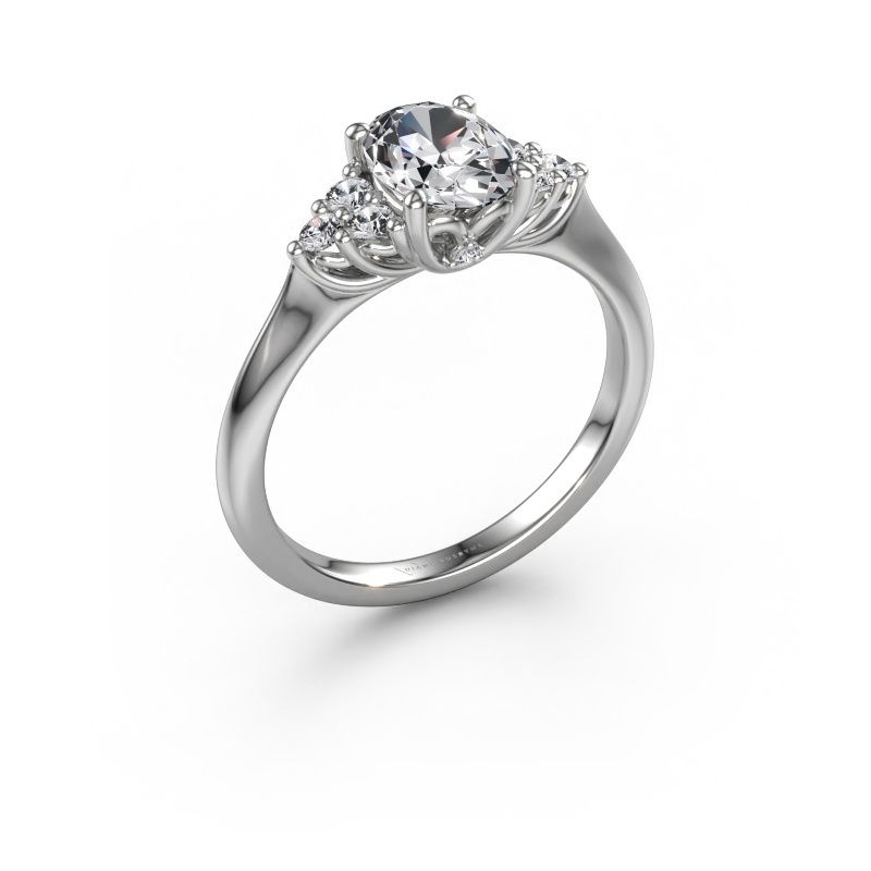 Engagement ring Felipa OVL 585 white gold lab-grown diamond 1.293 crt