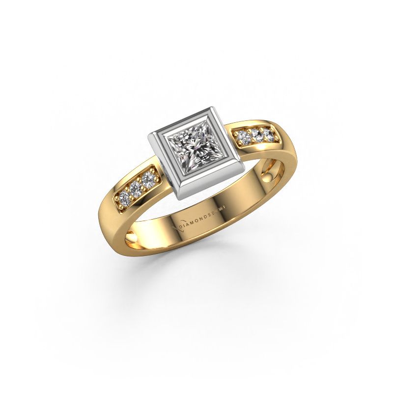 Ring Charlotte Square 585 gold diamond 0.40 crt