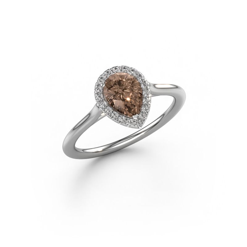 Verlobungsring Seline per 1 585 Weißgold Braun Diamant 0.75 crt