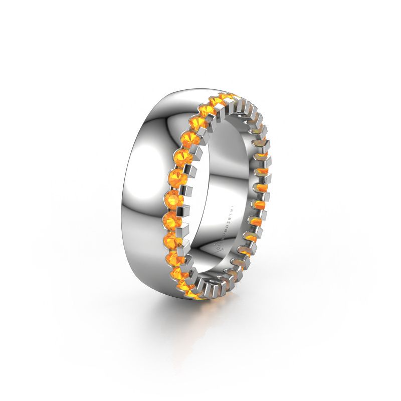 Wedding ring WH6120L27C 585 white gold citrin ±7x2.2 mm