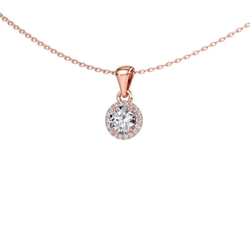 Pendant Seline rnd 585 rose gold lab-grown diamond 0.48 crt