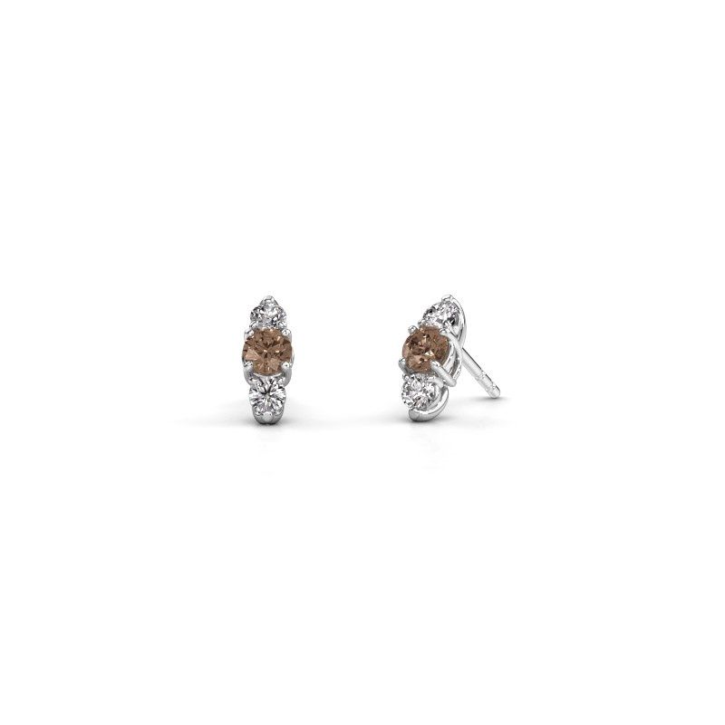 Image of Earrings amie<br/>950 platinum<br/>Brown diamond 0.90 crt