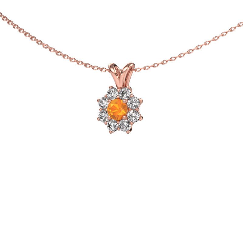 Hanger Carolyn 585 rosé goud citrien 4 mm