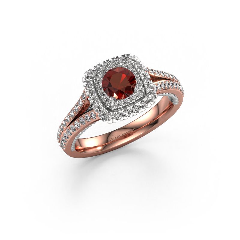 Engagement ring Annette 585 rose gold garnet 5 mm