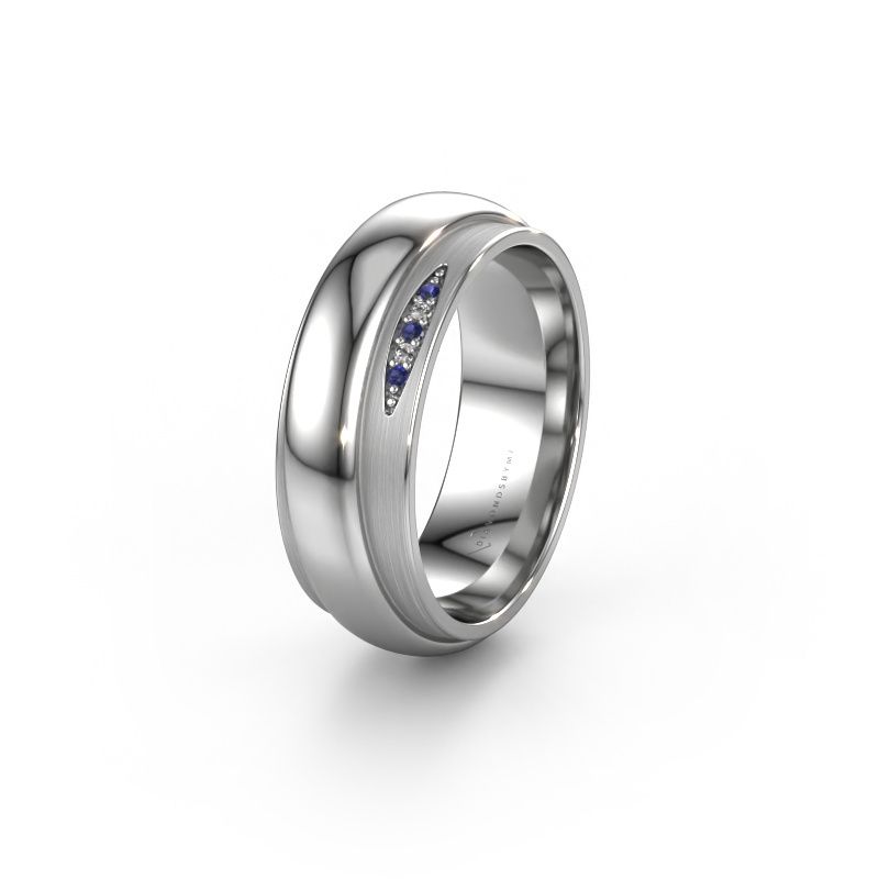Wedding ring WH2038L 585 white gold sapphire ±0.28x0.09in