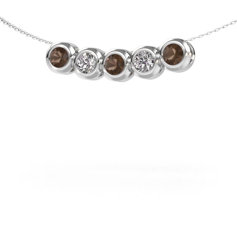 Ketting Kim 5 585 witgoud rookkwarts 4 mm