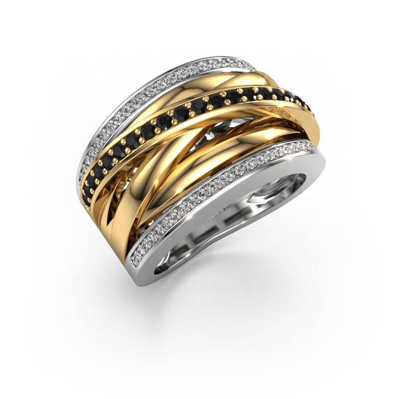 Bague Clair 2 585 or blanc diamant noir 0.628 crt