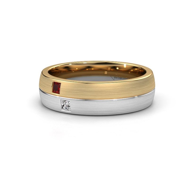 Afbeelding van Trouwring WH0250L26BM 585 goud granaat ±6x2 mm
